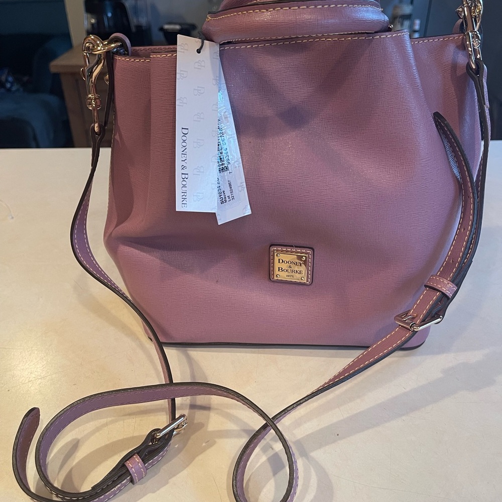Dooney & Bourke Dusty Rose Leather Crossbody Shoulder Bag